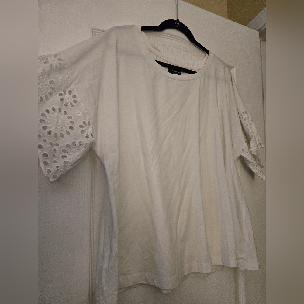 Lane Bryant Elegant White Blouse